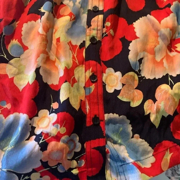 🌟HP NWT Loft Women’s Flower Pattern Skirt Size Medium Petite Buttons and Pockets - Picture 5 of 12